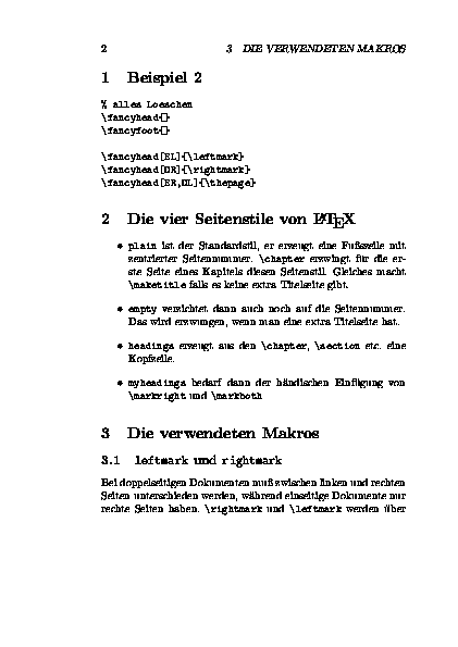 Beispiel: Seitenzahlen aussen, &Uuml;berschriften innen 